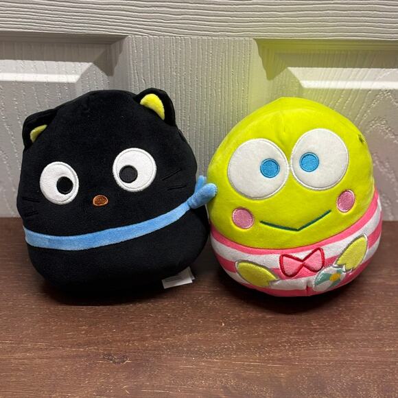 Squishmallows Hello Kitty 6.5" Keroppi & Chococat Blue Ribbon Sanrio (Lot of 2) - Picture 1 of 8